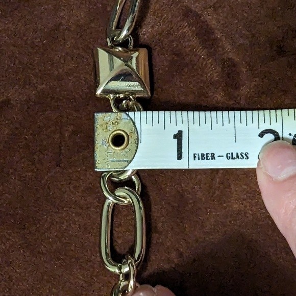 Michael Kors Chain Link Adjustable Belt Light Gold Metal S/M - Picture 7 of 8